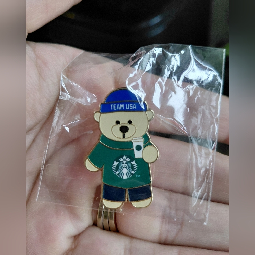 Limited Edition Starbucks Team USA Bear Pin